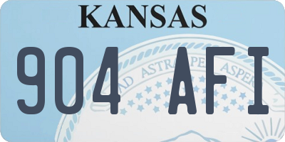KS license plate 904AFI