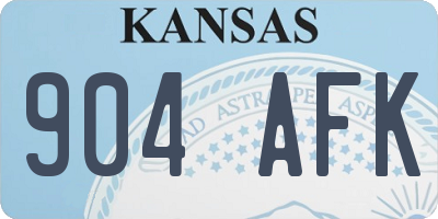 KS license plate 904AFK