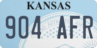 KS license plate 904AFR