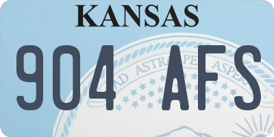 KS license plate 904AFS