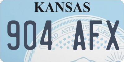 KS license plate 904AFX