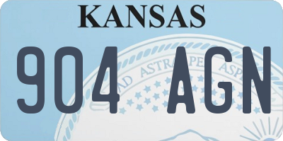 KS license plate 904AGN