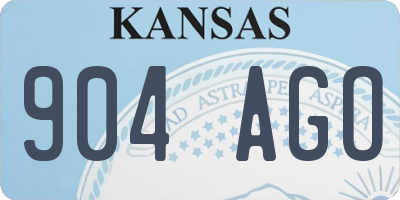 KS license plate 904AGO