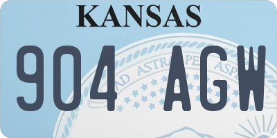 KS license plate 904AGW