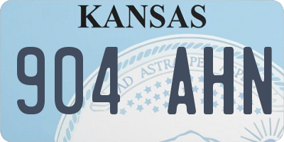 KS license plate 904AHN