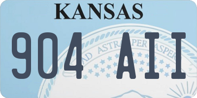 KS license plate 904AII