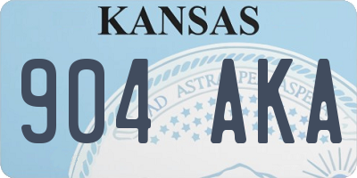 KS license plate 904AKA