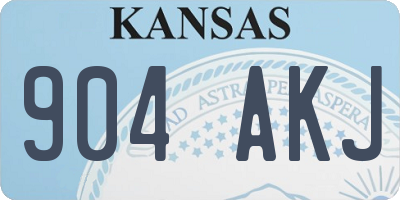 KS license plate 904AKJ