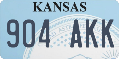 KS license plate 904AKK
