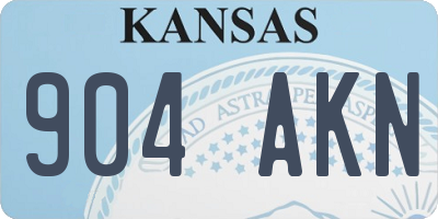 KS license plate 904AKN