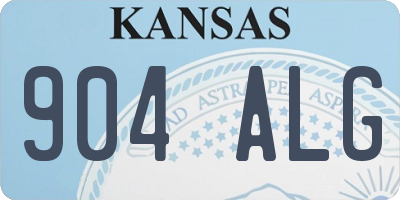 KS license plate 904ALG