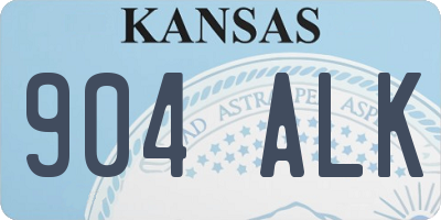 KS license plate 904ALK