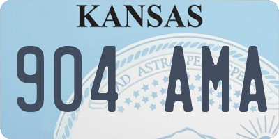 KS license plate 904AMA