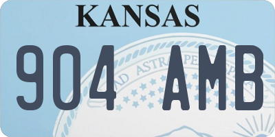 KS license plate 904AMB