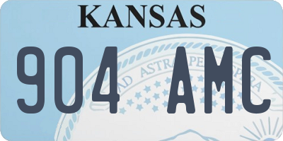 KS license plate 904AMC
