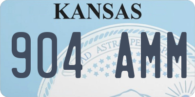 KS license plate 904AMM