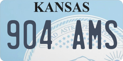 KS license plate 904AMS