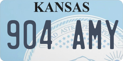 KS license plate 904AMY