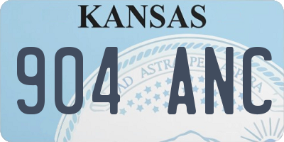 KS license plate 904ANC
