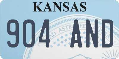 KS license plate 904AND