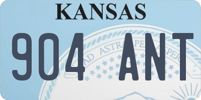 KS license plate 904ANT