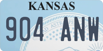 KS license plate 904ANW