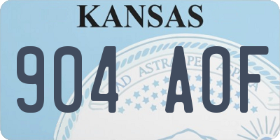 KS license plate 904AOF