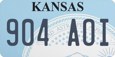 KS license plate 904AOI
