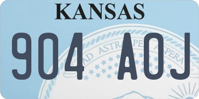 KS license plate 904AOJ
