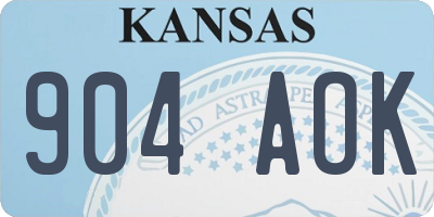 KS license plate 904AOK