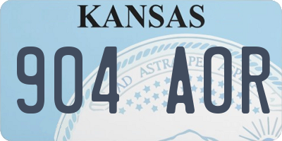 KS license plate 904AOR