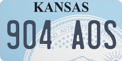 KS license plate 904AOS