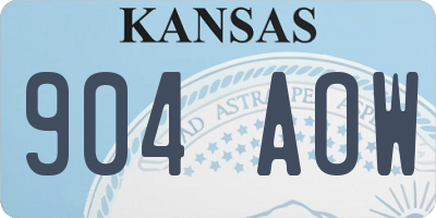 KS license plate 904AOW