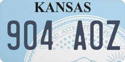 KS license plate 904AOZ
