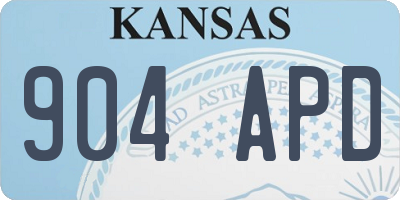 KS license plate 904APD