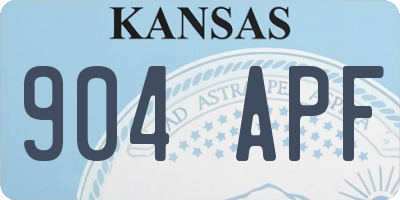 KS license plate 904APF