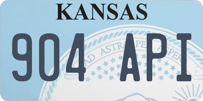 KS license plate 904API