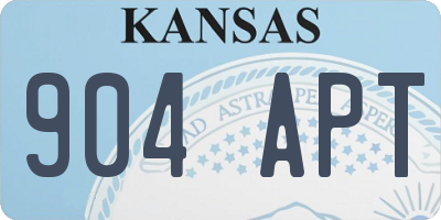 KS license plate 904APT