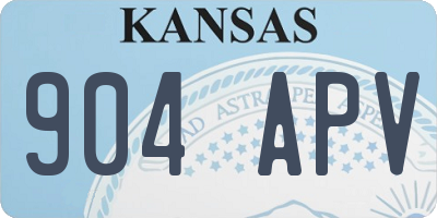 KS license plate 904APV