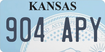 KS license plate 904APY