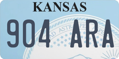 KS license plate 904ARA