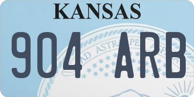 KS license plate 904ARB