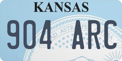 KS license plate 904ARC