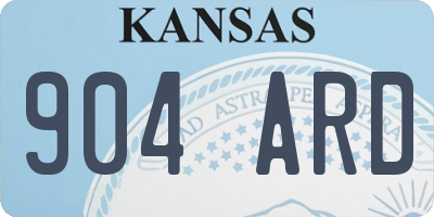 KS license plate 904ARD