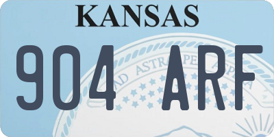 KS license plate 904ARF