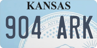 KS license plate 904ARK