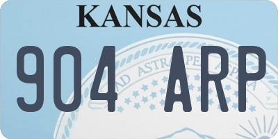 KS license plate 904ARP