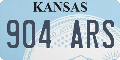 KS license plate 904ARS