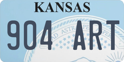 KS license plate 904ART