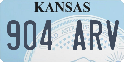 KS license plate 904ARV